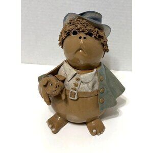 Vintage Irish Stoneware Spaghetti Hair Planter Figurine – Unique Handmade Decor